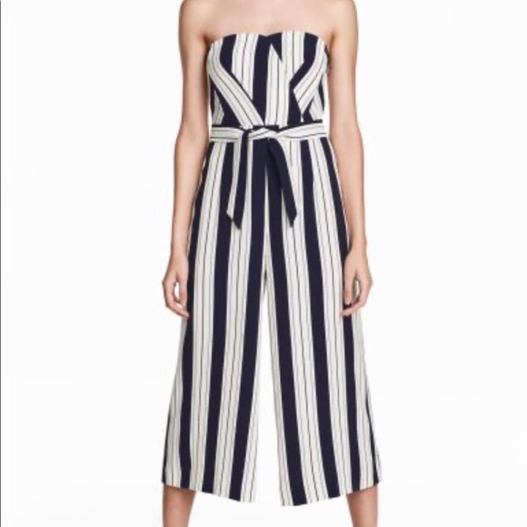H&M Stripe Jumpsuit BNWT Sz 2 - Picture 2 of 4